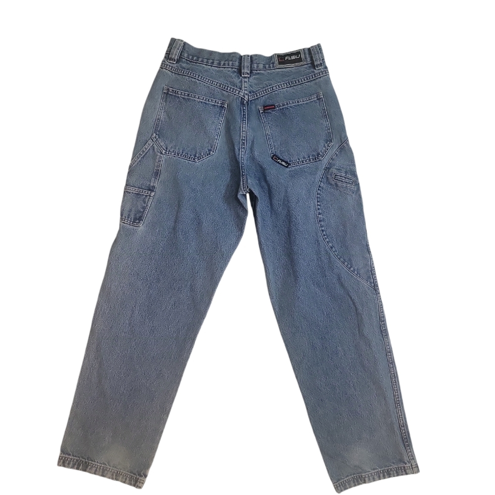 Vintage Fubu Y2k 90s Distressed Cargo Mens Streetwear Jeans Size 33/34‎